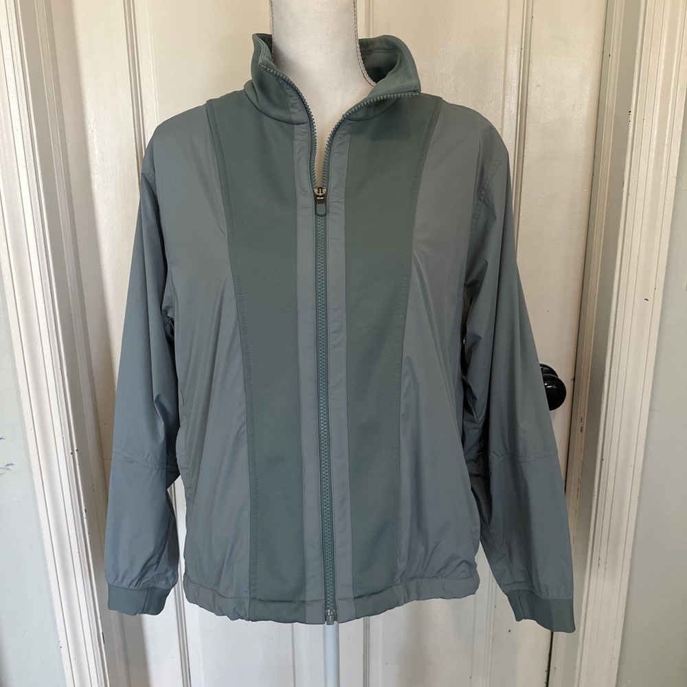 Athleta Womens Evolve Hybrid Fleece Jacket Size Small‎ Green Full Zip